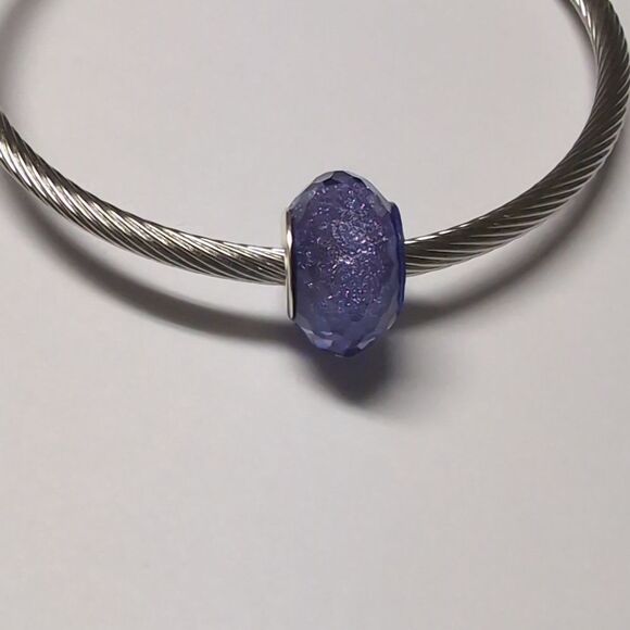 Sparkly Purple Charm for Pandora Style Bracelet - Picture 3 of 4